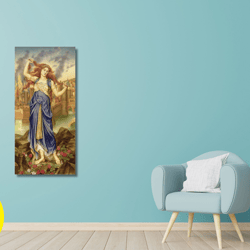evelyn de morgan canvas wall art,de morgan cassandra art print,troy,greek mythology,canvas panel,pre raphaelite art,ho