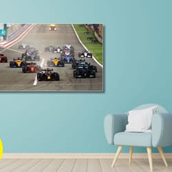 formula 1 race start canvas wall art design, , print, decor for home office decoration, or canvas ready to hang