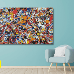 jackson pollock print, certificate abstarct wall art, abstract art, jackson pollock convergence, jackson pollock canvas