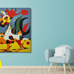 joan miro le coq , the rooster 1939 art print,joan mir canvas wall art,surrealism art,joan mir artwork,canvas ,panel,