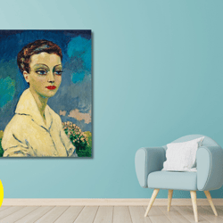kees van dongen woman in white blouse art ,print,canvas   kees van dongen canvas wall art, ready to hang panel,fauvism a