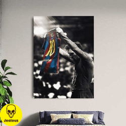 lionel messi barcelona fc legend football soccer sports modern framed canvas wall art print home,office decor gift mes