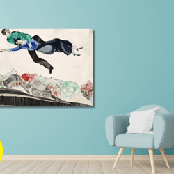 marc chagall canvas wall art,marc chagall composition in red art print,chagall exhibition ,canvas , panel,home wall d