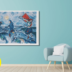marc chagall colour of life art print,marc chagall canvas wall art,abstract colourful painting,chagall canvas panel,