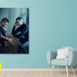 messi chess print on canvas,cristiano ronaldo lionel messi   wall art,man cave wall art decor art,game room wall art dec