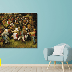 pieter bruegel canvas wall art,pieter bruegel the wedding dance art print,renaissance painting,canvas ,panel,home offi