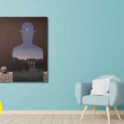 ren magritte canvas wall art,reproduction,rene magritte the happy donor art print,surrealism art,canvas panel,home w