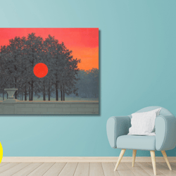 ren magritte canvas wall art,rene magritte the banquet art print,surrealism art,canvas panel,home and office wall de