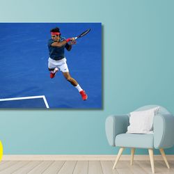 roger federer ,motivation art,roger federer canvas wall art sports room art,gift for tennis player,tennis wall art deco