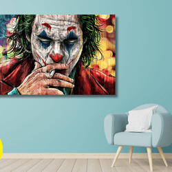 smoking joker canvas wall art joker canvas wall art joker painting extra large wall art joker joker wall decor comic r