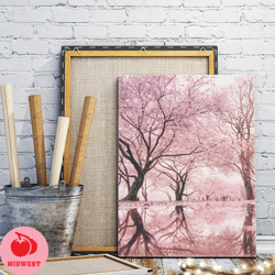 blooming cherry trees canvas wall art painting, canvas wall decoration, floral posters, living room wall art, home decor