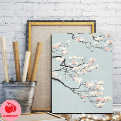 cherry blossom canvas wall art painting, canvas wall decoration, blush pink floral posters, living room wall art, home d