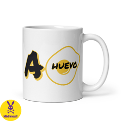 a huevo coffee mug, funny coffee mug,a huevo funny latino mexican culture slang hell yeah coffee mug,fried egg mug,egg l