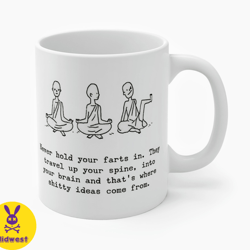 funny meditation coffee mug,meditation illustration coffee mug,yoga mug,meditation mug finger tracing,meditate coffee mu