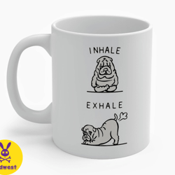 funny shar pei coffee mug,shar pei funny mug,shar pei mom gift, meditation coffee mug,dog lover gift,yoga gift,yoga mug