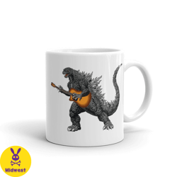 guitar monster coffee mug,godzilla guitar scary spooky musician coffee mug gift,guitar enthusiast coffee mug,graphic pri