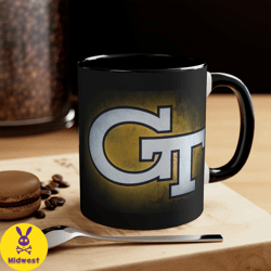 georgia tech ncaa accent coffee mug, 11oz