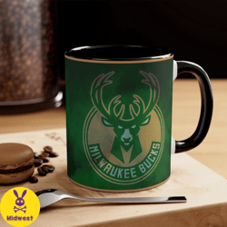 milwaukee bucks nba accent coffee mug, 11oz