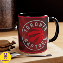 toronto raptors nba accent coffee mug, 11oz