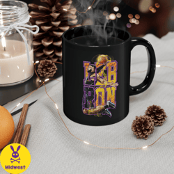 lebron james space jam lakers vintage mug, nba 90s rap style graphic coffee cup, perfect gift for christmas, birthday, t