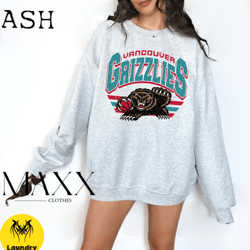 vintage vancouver grizzlies crewneck sweatshirt, nba basketball graphic tee, vancouver grizzlies logo shirt