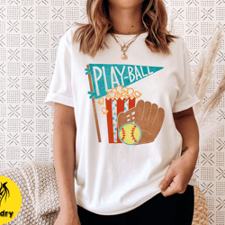 retro softball shirt, softball tee, play ball shirt, softball mom shirt, softball game tshirt, softball gameday shirts,