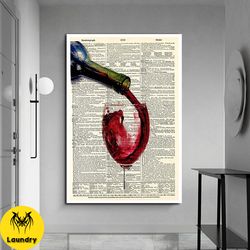 wine glass canvas print art, red wine canvas wall decor, kitchen decor, gift canvas print, ready to hang