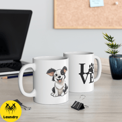 ceramic mug 11oz, dog mug, dogs mug, border collie mug, coffee mug, tea mug, dogs coffee mug, border collie, paws mug, a