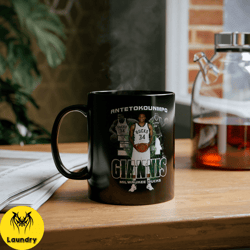 giannis antetokounmpo milwaukee bucks vintage mug, nba 90s rap style graphic coffee cup, perfect gift for christmas, bir