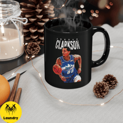 jordan clarkson utah jazz vintage mug, nba 90s rap style graphic coffee cup, perfect gift for christmas, birthday, thank