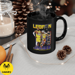 lebron james los angeles lakers vintage mug, nba 90s rap style graphic coffee cup, perfect gift for christmas, birthday,