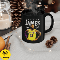 lebron james los angeles lakers vintage mug, nba 90s rap style graphic coffee cup, perfect gift for christmas, birthday,