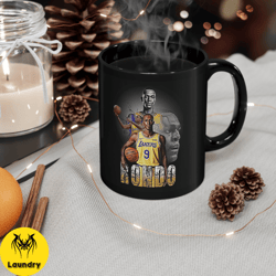 rajon rondo los angeles lakers vintage mug, nba 90s rap style graphic coffee cup, perfect gift for christmas, birthday,
