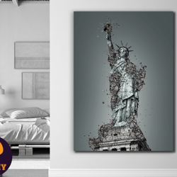 the statue of liberty,statue of liberty, freedom art, iconic symbol, liberty island, american landmark, wall art, home d