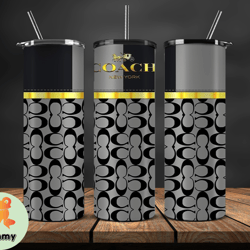 coach new york, coach pattern, coach tumbler 20oz,coach, coach logo, luxury fashion tumbler 20oz  35