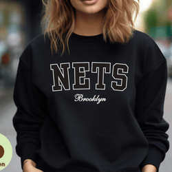 brooklyn nets sweatshirts women nets sweatshirt men nba brooklyn nets crewneck nba nets sweatshirt ladies oversized broo