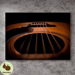 guitar strings canvas poster,vintage music wall art,vintage guitar artwork for music lovers,stringed instrument decorati
