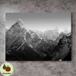 mount everest canvas wall art painting, mountain landscape wall decor, canvas wall art, landscape poster, wall decor, ho
