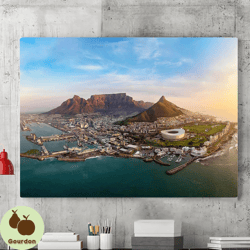 table mountain wall art,mountain view canvas wall art painting, canvas wall decor, table mountain national park poster,