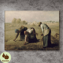 the gleaners painting by jean-francois millet,fascinating depiction of rural life and harvest scene,french painting,famo