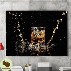 wine glasses canvas wall art painting, canvas wall art, bar canvas wall art, oversized wall art, bar decor poster, wall