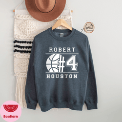 custom basketball logo sweatshirt or hoodie, custom hoodie, custom sweatshirt, basketball logo sweatshirt, custom name h