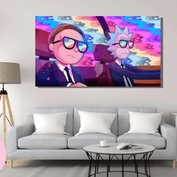 rick and morty canvas wall art, print decor for home & office decoration, rick and morty poster, gift for kids room, rea