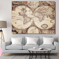 vintage world map print wall art,historical world map,antique map of the world poster,old map of the world,classroom wal