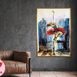ballerina wall art, dance e woman wall art, women canvas art, dancer poster, wall art canvas design, framed canvas ready