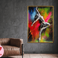 large dancing painting,couple wall art,dance home painting,dancer poster, wall art canvas design, framed canvas ready to