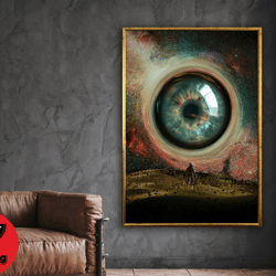galaxy in the eye of the beholder, cool universe space art, cool wall art, wall art canvas design, framed canvas ready t
