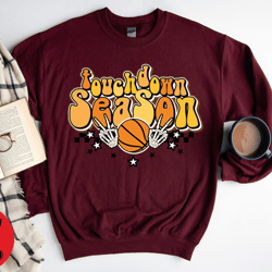 touchdown season sweatshirt, basketball game day sweatshirt, basketball ball sweatshirt, game day sweatshirt, cute baske