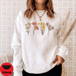 custom birth month birth flower sweatshirt, birth month flower shirt, mothers day gift, gift for mom, plant mama gift, g