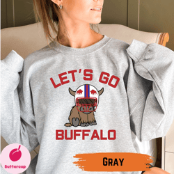 lets go buffalo crewneck  buffalo football sweatshirt  cute bison sweater  buffalo ny apparel